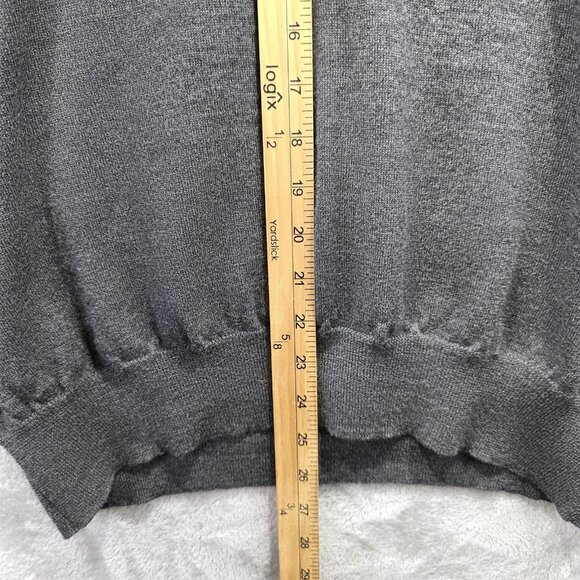 Polo Ralph Lauren Sweater Mens 2XL Gray V Neck Merino Wool Custom Fit Red Pony - Picture 5 of 7